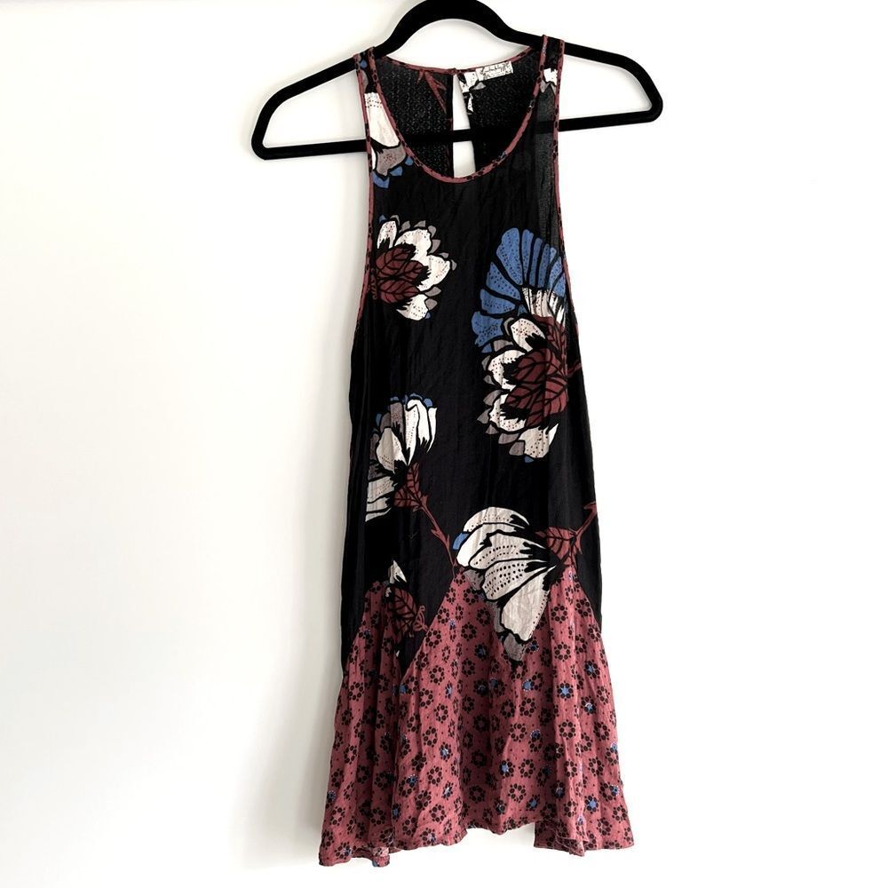 Intimately Free People Someone Like You Slip Dress Burgundy Black Floral Medium
